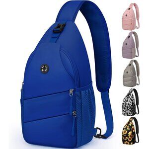 👑Men's Trendy Sling Bag Backpack Blue Casual Convertible Shoulder Strap Bag